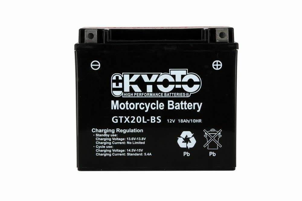 Motorradbatterie Kyoto GTX20L-BS (YTX20L-BS) - wartungsfrei - 12V 18Ah - Maße: 175x87x155mm kompatibel mit BOURGET'S BIKE WORKS Retro Chopper, Magnum von kyoto