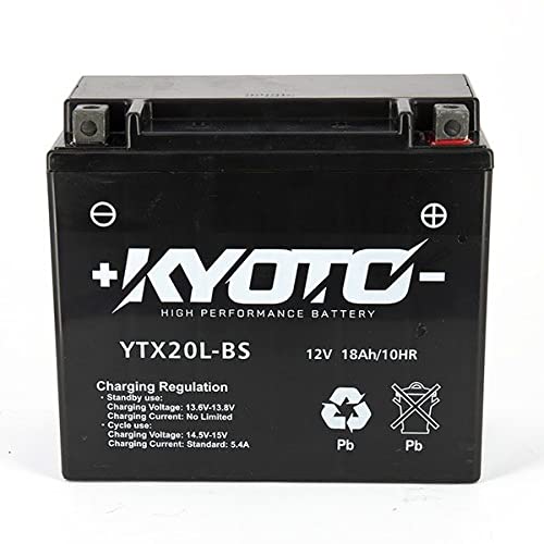 Motorradbatterie Kyoto SLA GTX20L-BS (YTX20L-BS) AGM - wartungsfrei - 12V 18Ah - Maße: 175x87x155mm kompatibel mit Harley Davidson V-ROD 10th Anniversary Edition 1247 2012- von kyoto