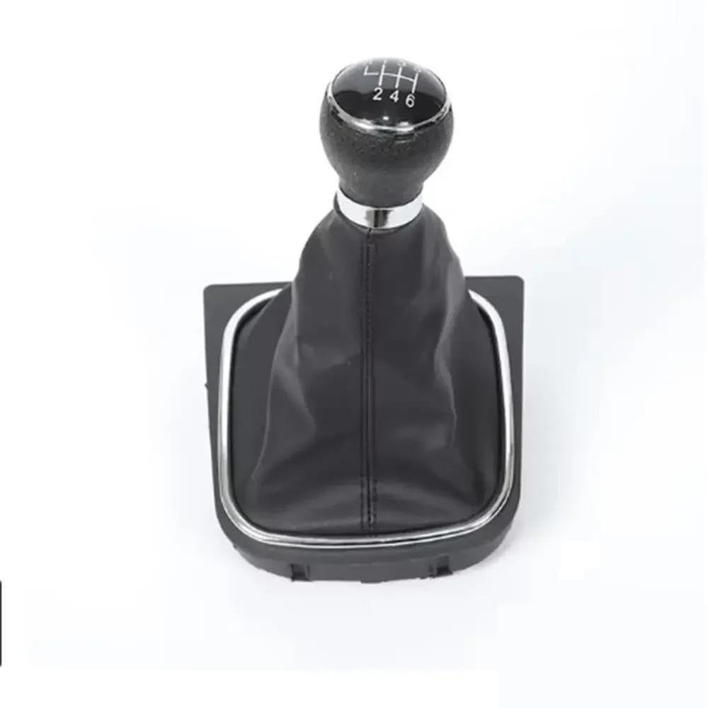 Schalthebel 5/6-Gang-Auto-Schaltknauf Mit Ledermanschette Für Golf MK5 MK6 Für Jetta 2005-2014 Schalthebel-Ersatzteile(6-Speed) von lEUCN