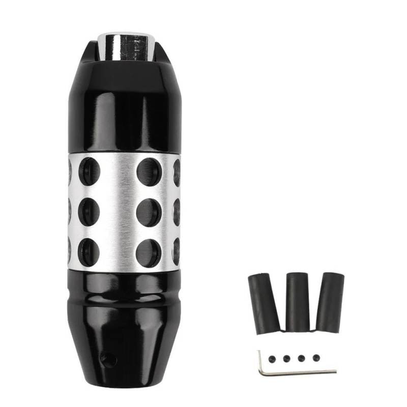 Schalthebel Aluminium-Schaltknauf Mit Knopf Universal-Automatikgetriebe Auto-Schalthebelzubehör(Black) von lEUCN