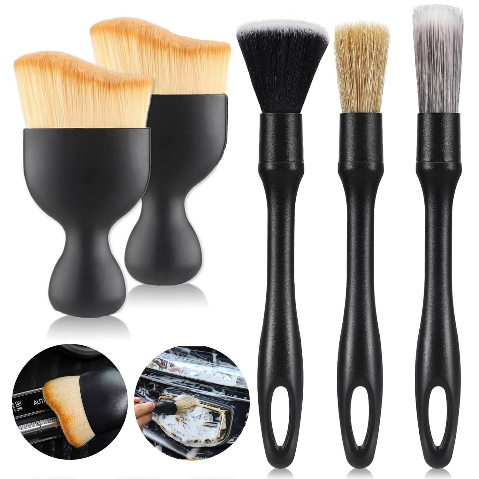 laeeyin 5 Stück Auto Detailingbürste staubpinsel, Auto Reinigungsbürsten Car Interior Detailing Brushes reinigungspinsel, Auto Detail Cleaning Brush for Interior/Exterior von laeeyin