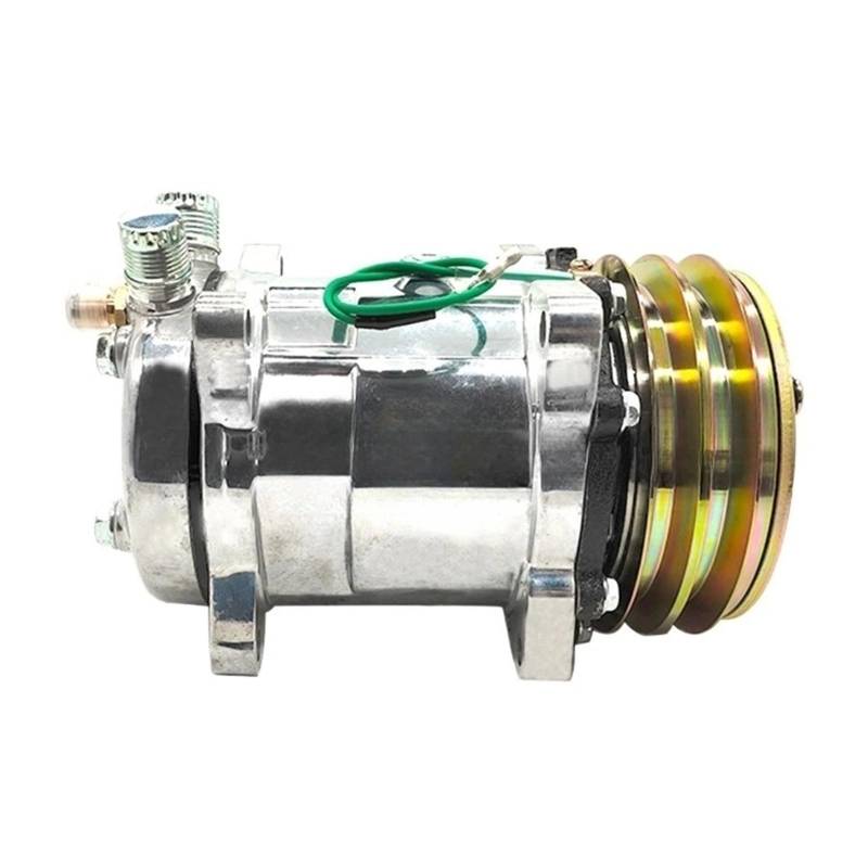 Klimaanlage AC-Kompressor Kompatibel for Sanden 5H14 Sanden 508 SD508 Kompatibel for Traktorbagger Schwerlast Kompatibel for Nutzfahrzeuge 12V/24V2 Groove V Blet Riemenscheibe(R134A 12V) von laiyonggr