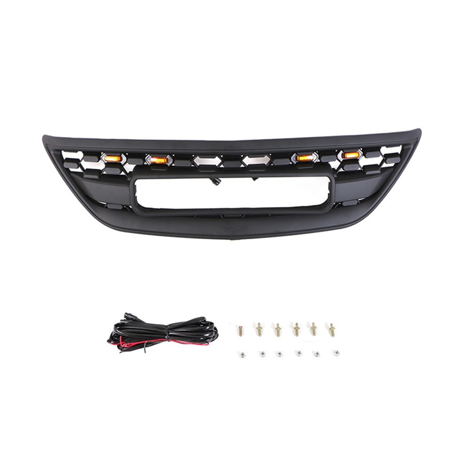 laiyonggr ABS-Schwarze Frontstoßstangengrills, kompatibel mit Lexus RX350 2004–2009, Upgrade-Renngrill, Kühlergrill mit Buchstaben-Mesh-Abdeckungsgrills(with Lights1) von laiyonggr