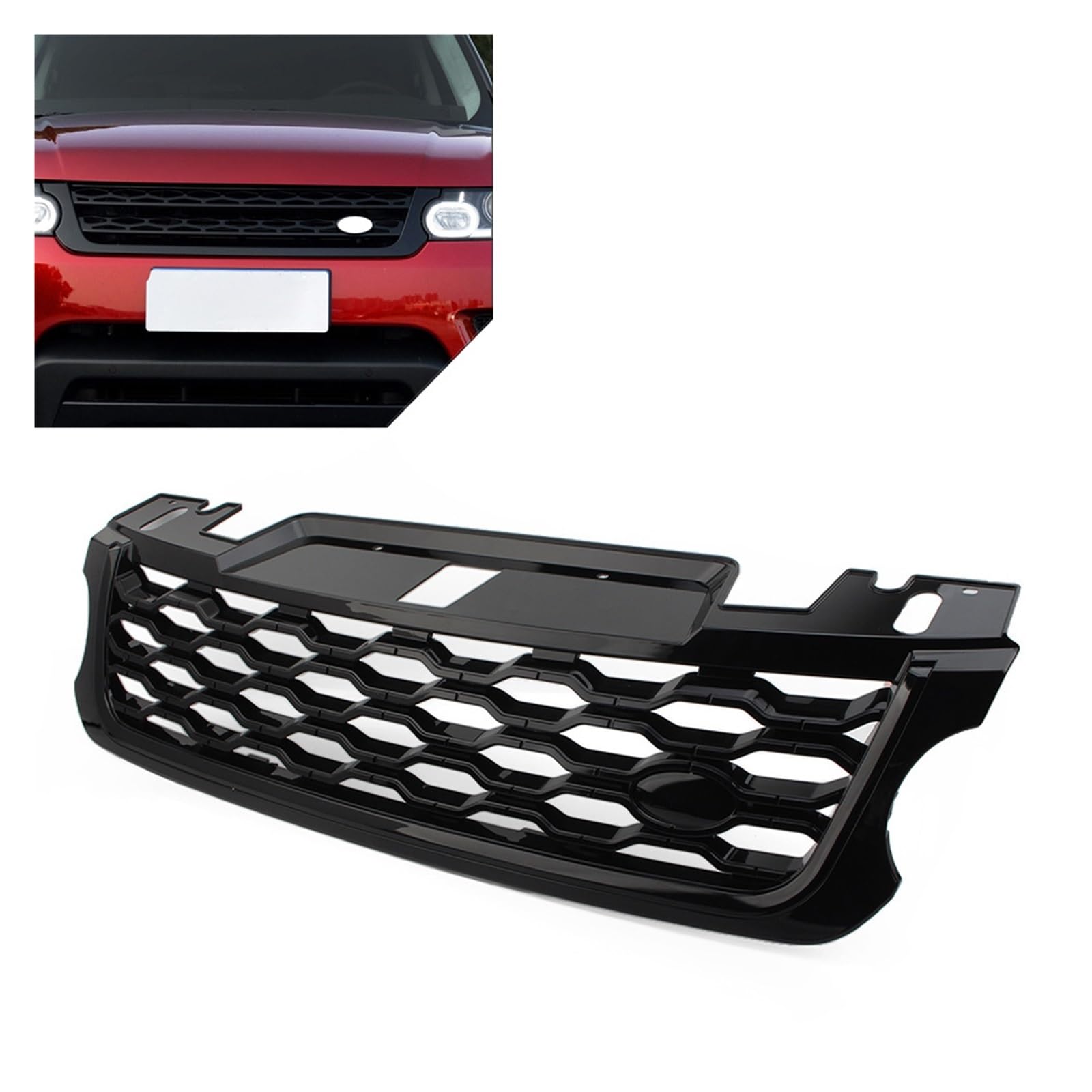 laiyonggr Auto Front Stoßstange Grill Lufteinlass Kühlergrill Kompatibel for Land Rover Range Rover Sport 2014 2015 2016 2017 LR116508 LR122959(Glossy Black1) von laiyonggr