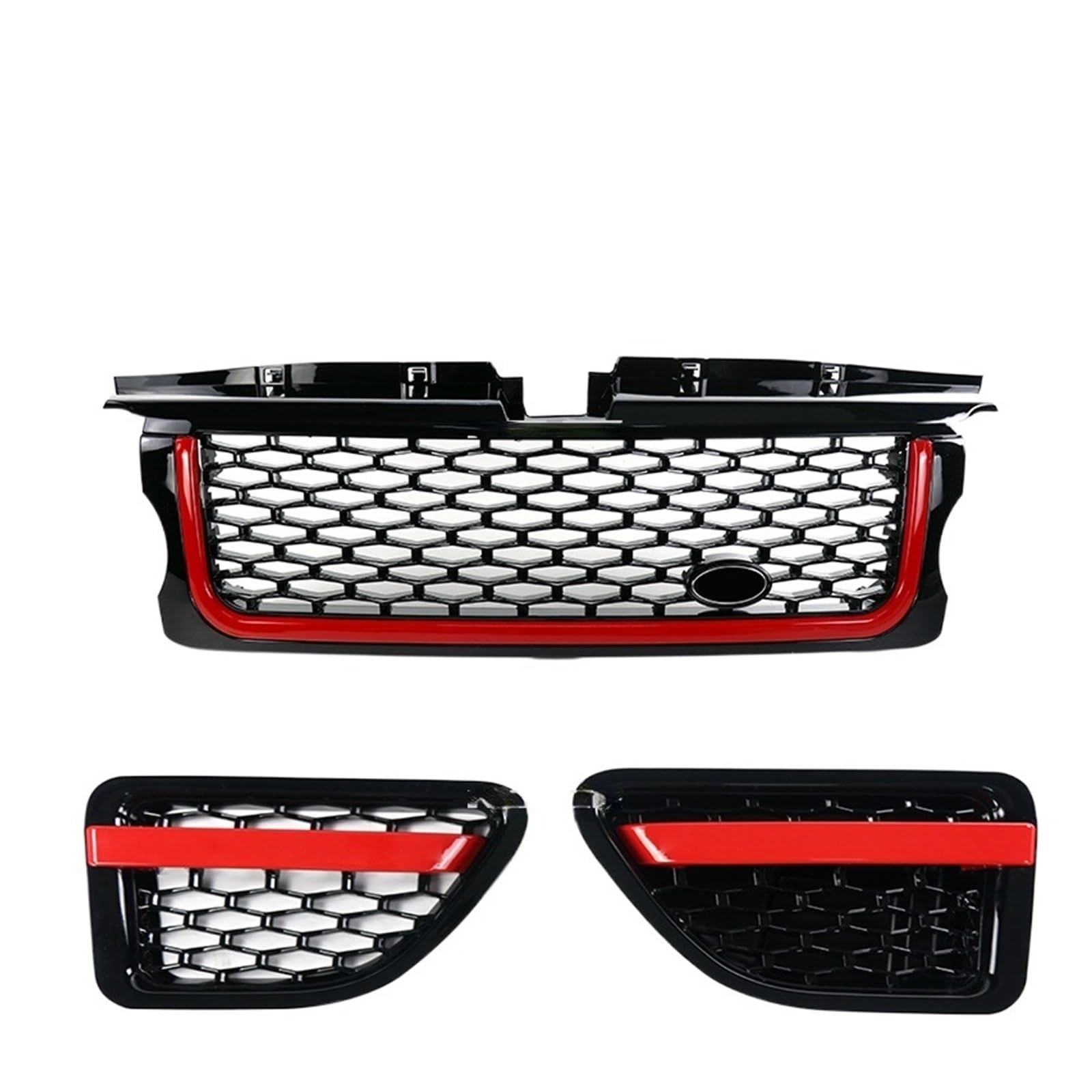 laiyonggr Auto-Frontstoßstangengrill, Netzgrill, kompatibel mit Land Rover Range Rover Sport 2006–2009, L320, Seitenschlitzabdeckung, 6 Farben, EIN Set(Red black1) von laiyonggr