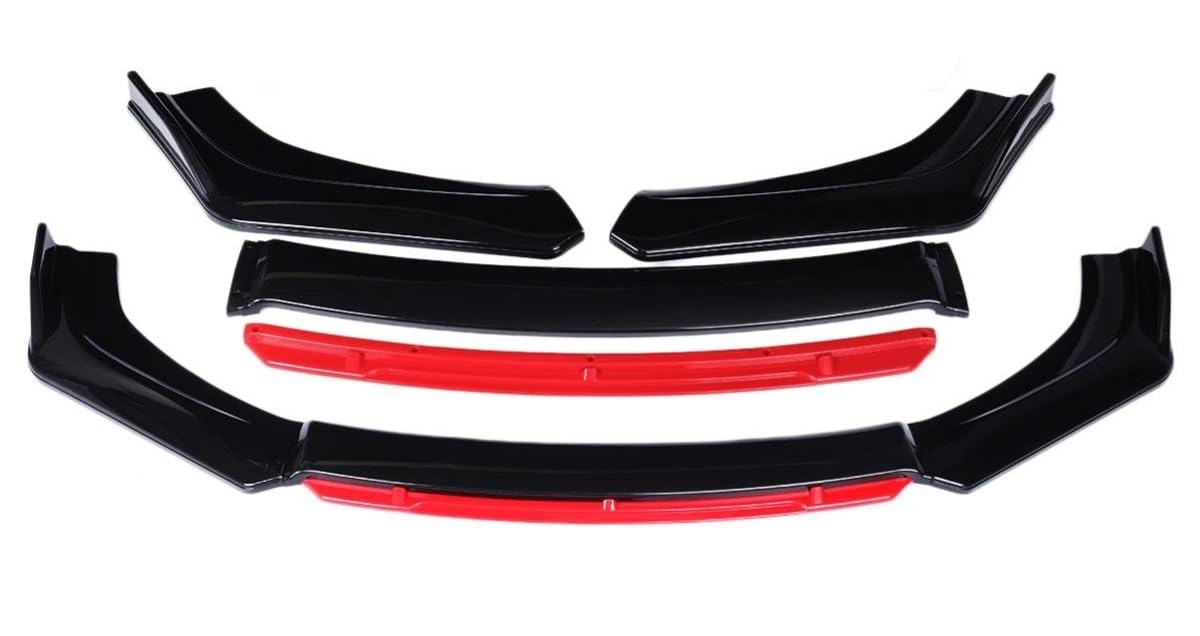 laiyonggr Carbon Fiber Universal Auto Frontschürze Lip Spoiler Kinn Körper Kit Splitter Diffusor Kompatibel for BMW(Black-Red) von laiyonggr