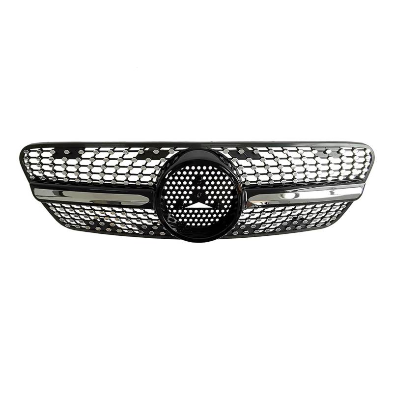 laiyonggr Frontgrill im Diamant-Stil, obere Stoßstangenhaube, Netzgrill mit Insektenschutznetz, kompatibel for Mercedes-Benz ML-Klasse W163 1999–2004(Black1) von laiyonggr