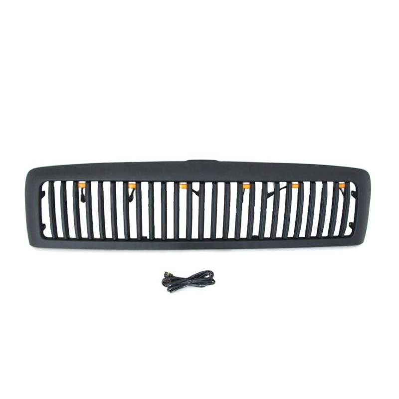 laiyonggr Kompatibel for Dodge Ram 1500 1994–2002. Kühlerverkleidungen, Abdeckung, Racing-Grill, Haube, Netz-Frontgrill, obere Stoßstangengitter(Black with Lights1) von laiyonggr