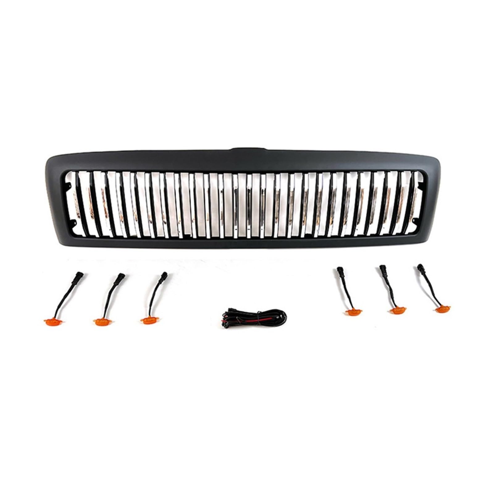 laiyonggr Kompatibel for Dodge Ram 1500 1994–2002. Kühlerverkleidungen, Abdeckung, Racing-Grill, Haube, Netz-Frontgrill, obere Stoßstangengitter(Chrome with Lights1) von laiyonggr