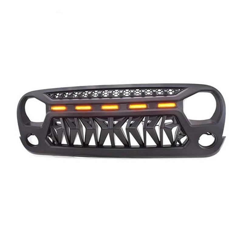 laiyonggr Kompatibel for Jeep Wrangler JK 2007–2017, Auto-Renngitter, Stoßstangenschutz, Grill mit Metallgeflecht und 5 LED-Leuchten, Ersatz-Knight-Grills von laiyonggr