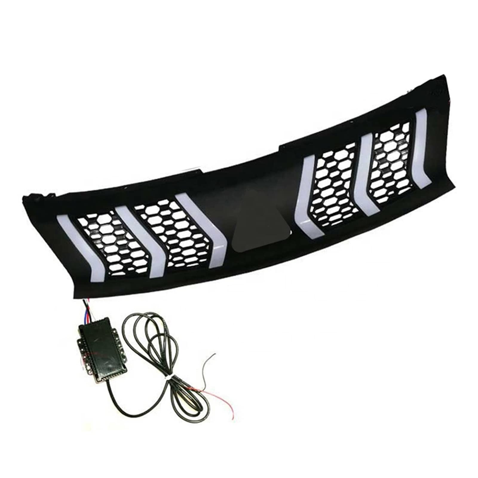 laiyonggr Kompatibel for Mitsubishi Triton L200 2015–2018, Offroad-Auto, modifizierter Ersatz-Frontstoßstangengrill mit dynamischen LED-Leuchten, Renngitter von laiyonggr