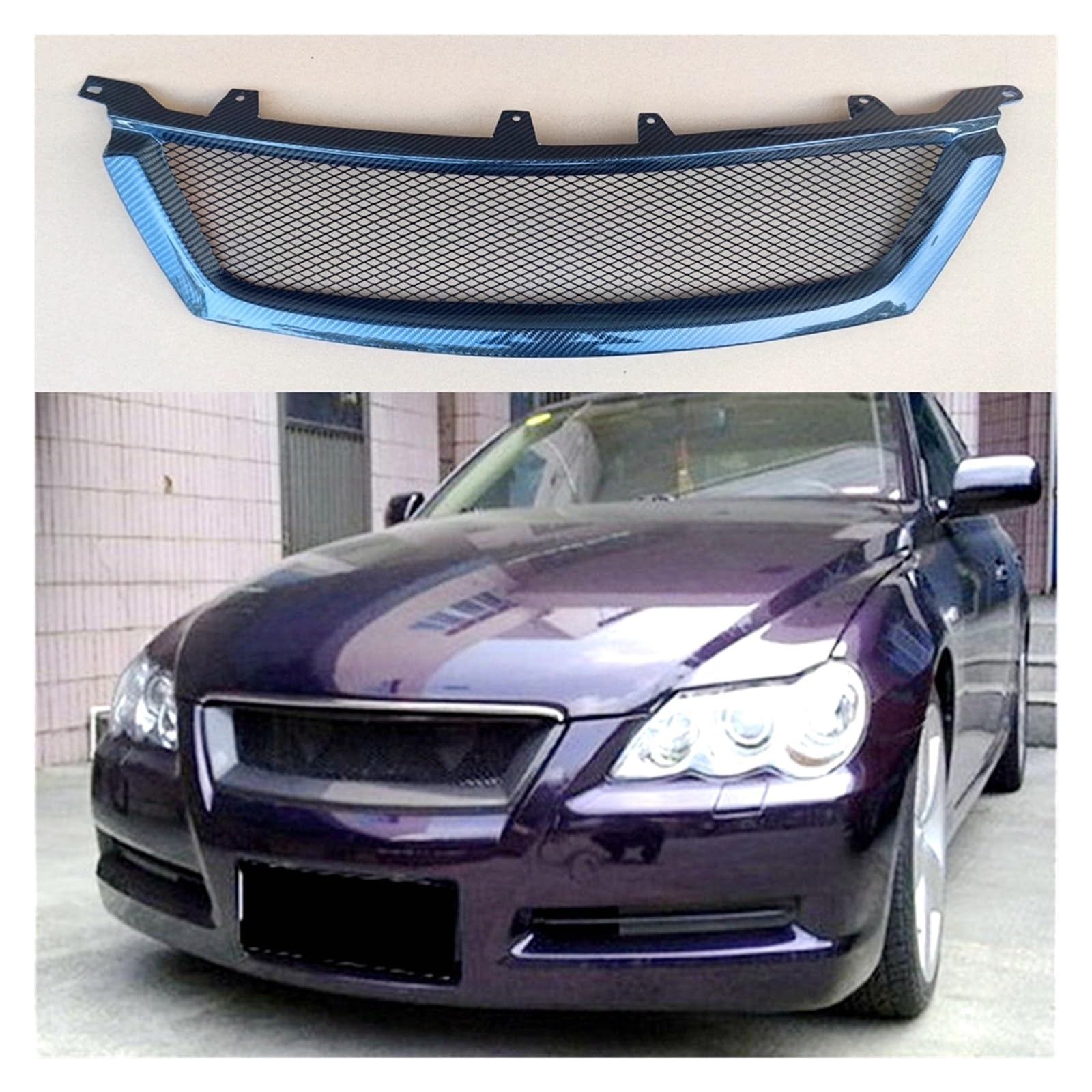 laiyonggr Kompatibel for Toyota MARKX Front Center Racing Grille Trim Real Carbon Fiber Front Bumper Schwarz Refit Splitter Kompatibel for Reiz Car Styling 2005-2009(FRP Matte black1) von laiyonggr