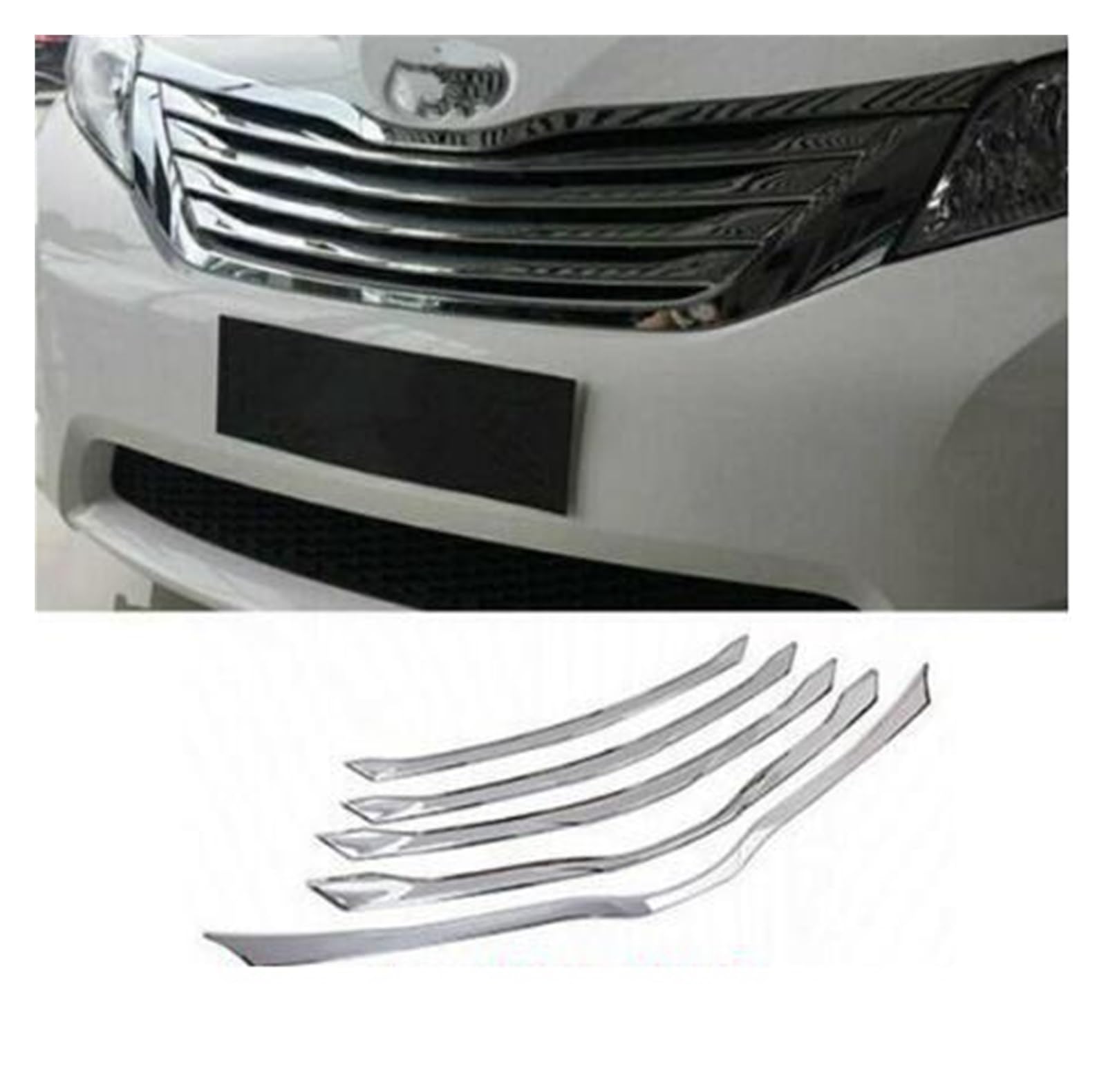 laiyonggr Kompatibel for Toyota Sienna 2015 2016 2017 2018 2019 2020 Aufkleber Schutz Augenbraue ABS Chrom Zierleiste vorne unten Motorgitter Grill(Year for 2015-2017A) von laiyonggr