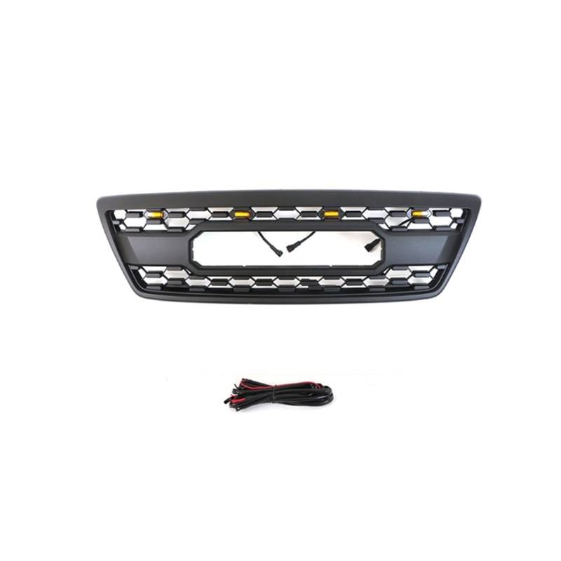 laiyonggr Mit Lichtern und Buchstaben, ABS-Auto-Styling-Renngitter, kompatibel for Lexus LX470 2003–2007, Frontstoßstangen-Zierabdeckung, Grills, Haubengrill(Black with Lights) von laiyonggr