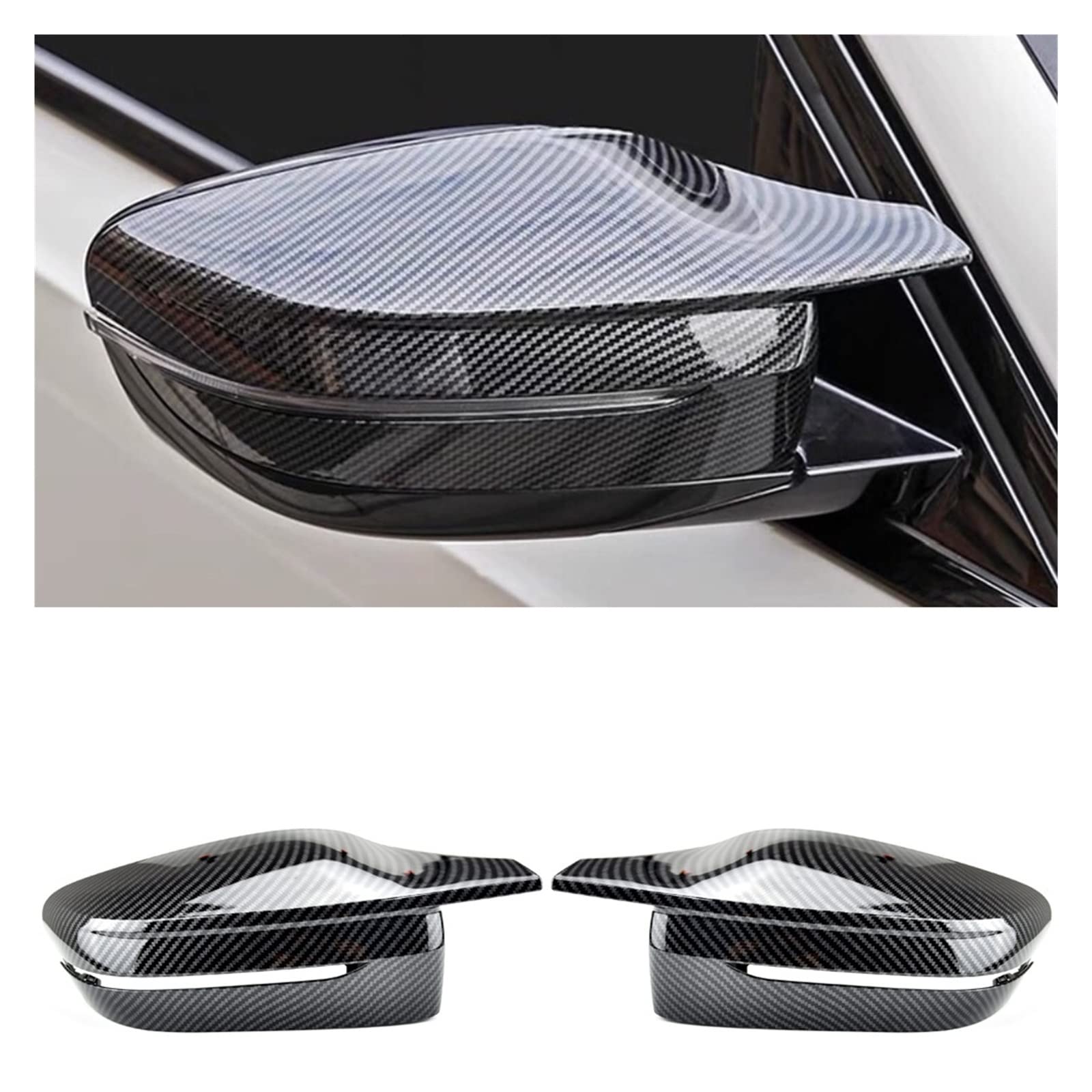 laiyonggr RHD Carbon Faser Außen Seite Rückspiegel Abdeckung Trim Kompatibel for BMW 3 4 5 7 8 Serie G20 G21 g30 G38 G22 G23 G11 G12 G15 G16 LHD(Carbon Fiber-RHD) von laiyonggr