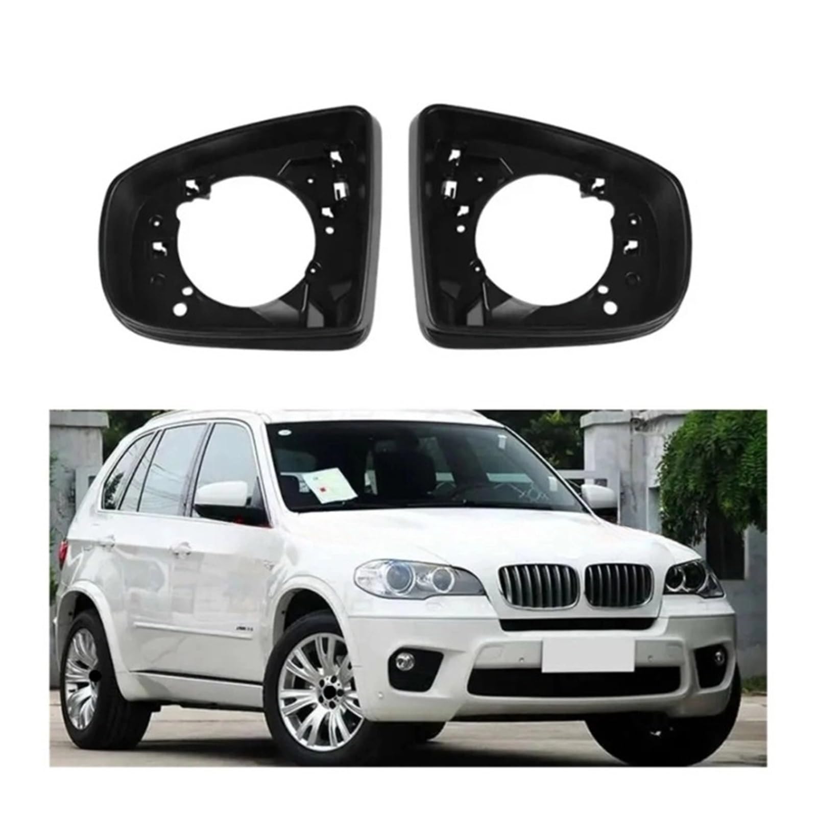 laiyonggr Seitenspiegel Rückspiegel Gehäuse Rahmenabdeckung Ersetzen Sie die äußere Rückverkleidung, kompatibel for BMW X5 E70 X6 E71 2008 2009 2010 2011 2012(2PCS left and right) von laiyonggr