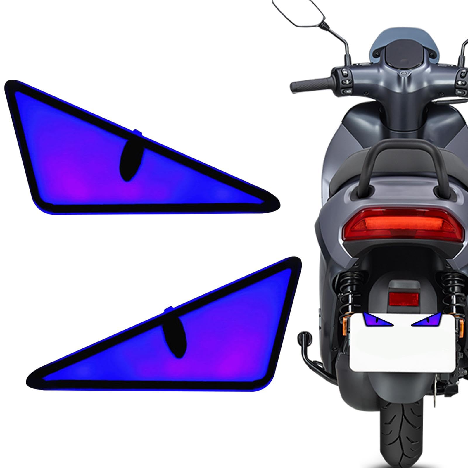 lanliflying Scheinwerfer für Motorrad, 12V Dekorative Wasserdichte LED Augen, Multifunktionales Auge Motorrad Scheinwerfer, Auto Emblem Frontgrill Licht für alle Auto Front von lanliflying