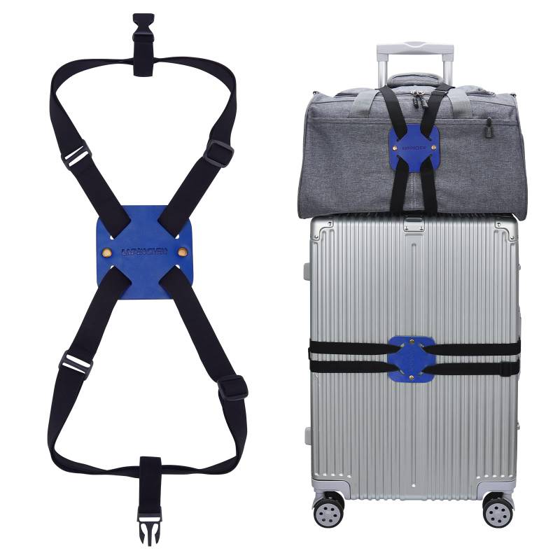 Gepäckgurte, lapinchen Bag Bungee, Gepäck Bungee, Gepäckgurte Koffer Verstellbarer Gürtel, Verstellbarer und Tragbarer Reisekoffer Zubehör, Blau von lapinchen