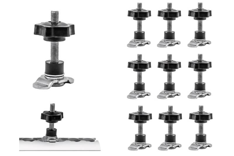 Lasiprofi Schraubfitting M8 x 60 mit Sterngriff für Airlineschiene | Set 10 | Stahl verzinkt | Fixierungsbereich 0-50 mm | Airlineschiene Zurrschiene | Single Schraubfitting von lasiprofi