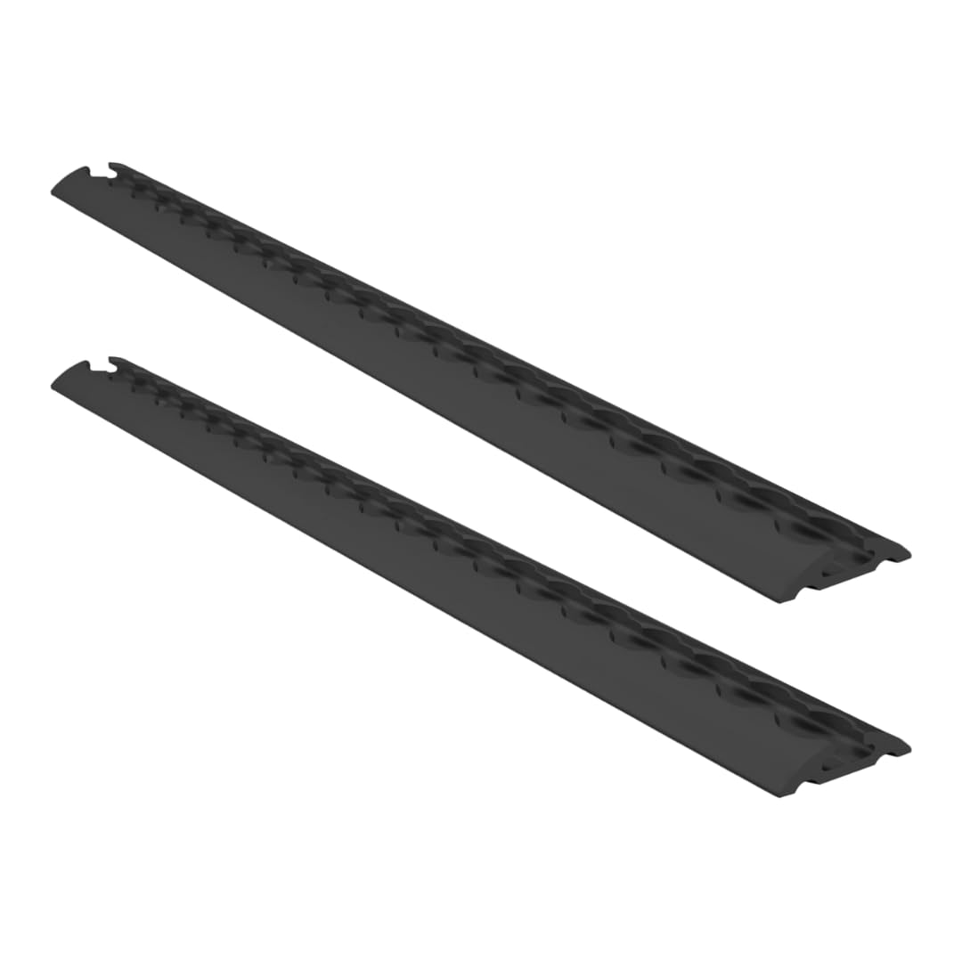 lasiprofi Airlineschiene 500 mm, schwarz eloxiert, gebohrt, Halbrund, 42 x 9,5 mm | Zurrschiene | 50 cm | kompatibel mit Fittingen | Aluminium | 0,5 m (2er Set) von lasiprofi