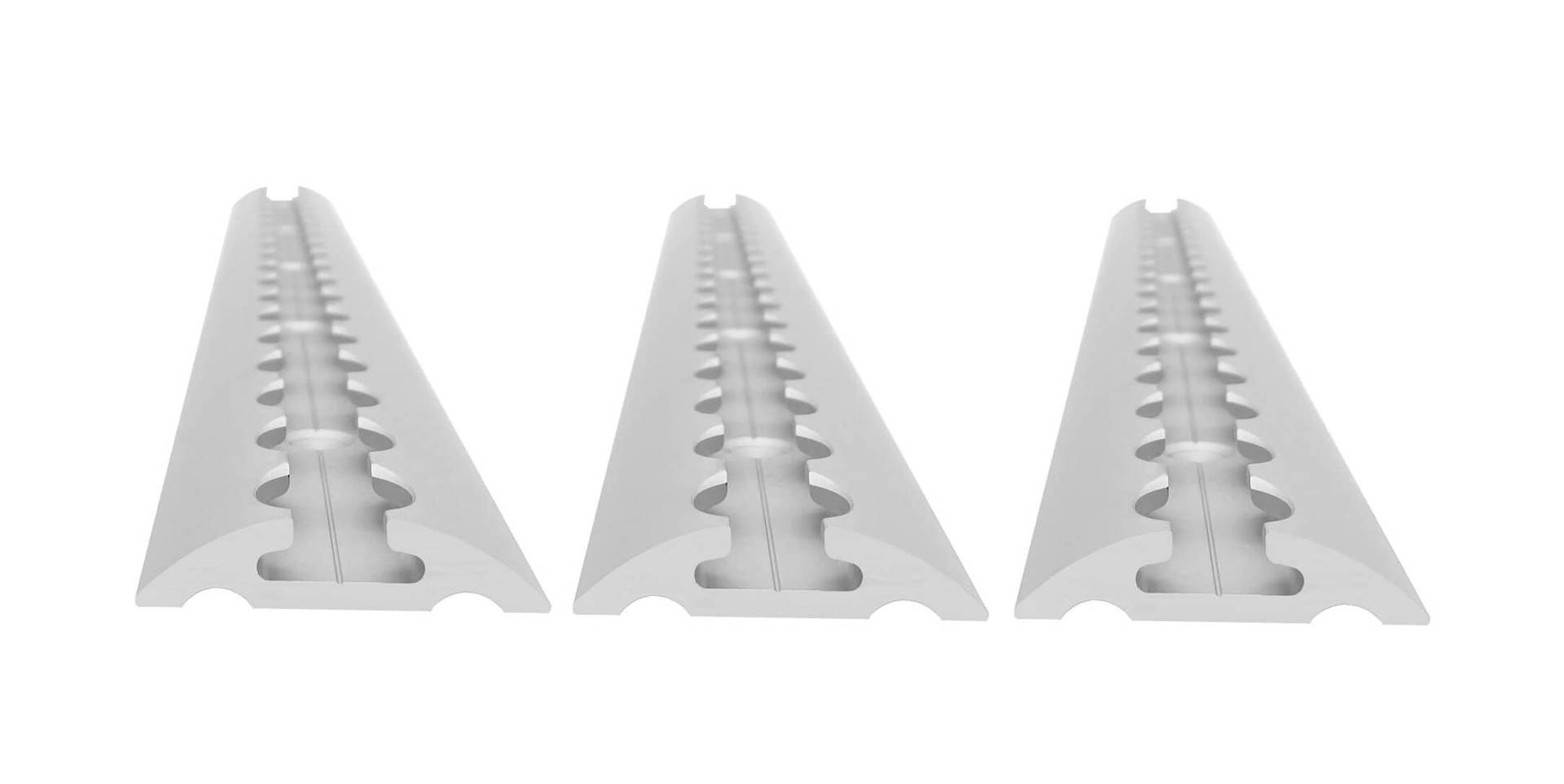 lasiprofi Airlineschiene halbrund, gebohrt, 50 x 11,5 mm, 2.000 mm, 1 STK. | Zurrschiene | 200 cm | kompatibel mit Fittingen | Silber eloxiert | für Transporter, Wohnwagen, Sprinter | 2 m von lasiprofi