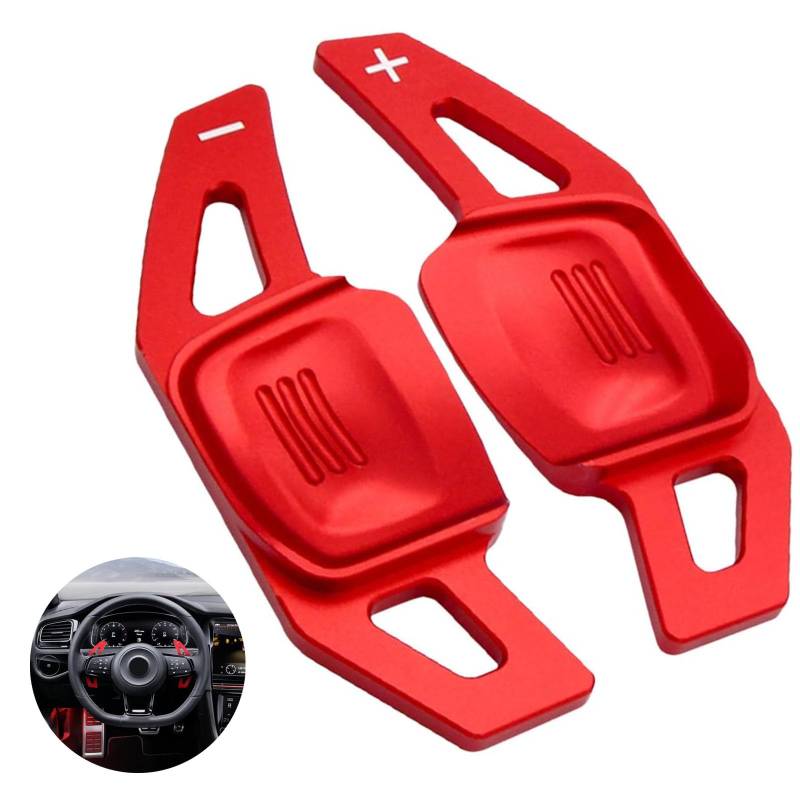 lcyen 2 Stück Auto Schaltwippen Verlängerung Paddles Auto Lenkradschaltpaddel Verlängerungen für VW Golf 8 MK8 2020 2021 Passat b8 Tiguan Touran L Teramont Phaeton C-TREK Lamando 2019-2023 (Rot) von lcyen