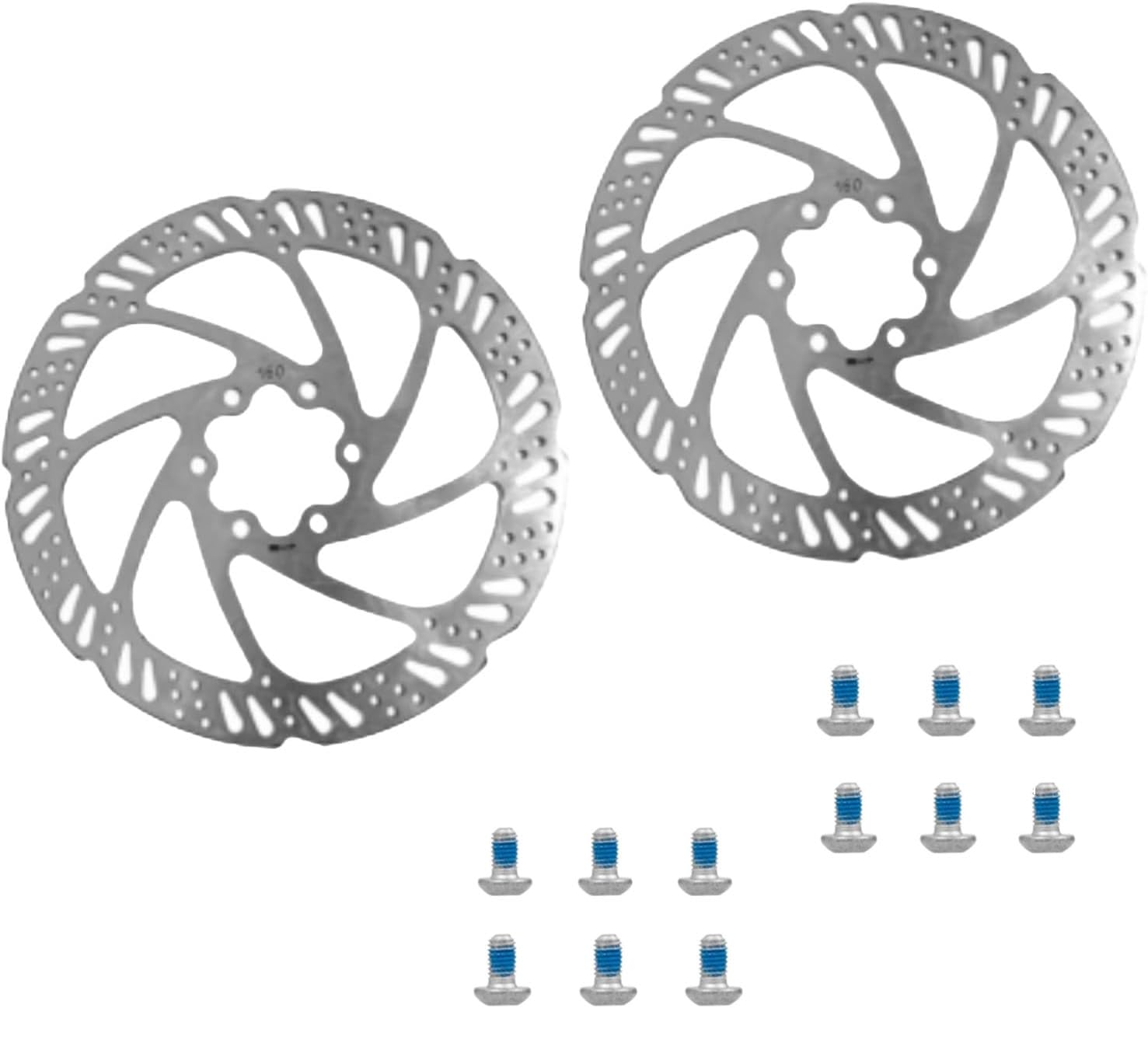 lcyen 2 Stück Fahrrad Bremsscheibe, Scheibenbremse Fahrrad, 160mm 6 Loch Scheibenbremse Fahrrad Edelstahl mit 12 Schrauben für Mountainbike Rennrad Reiten Fahrrad von lcyen