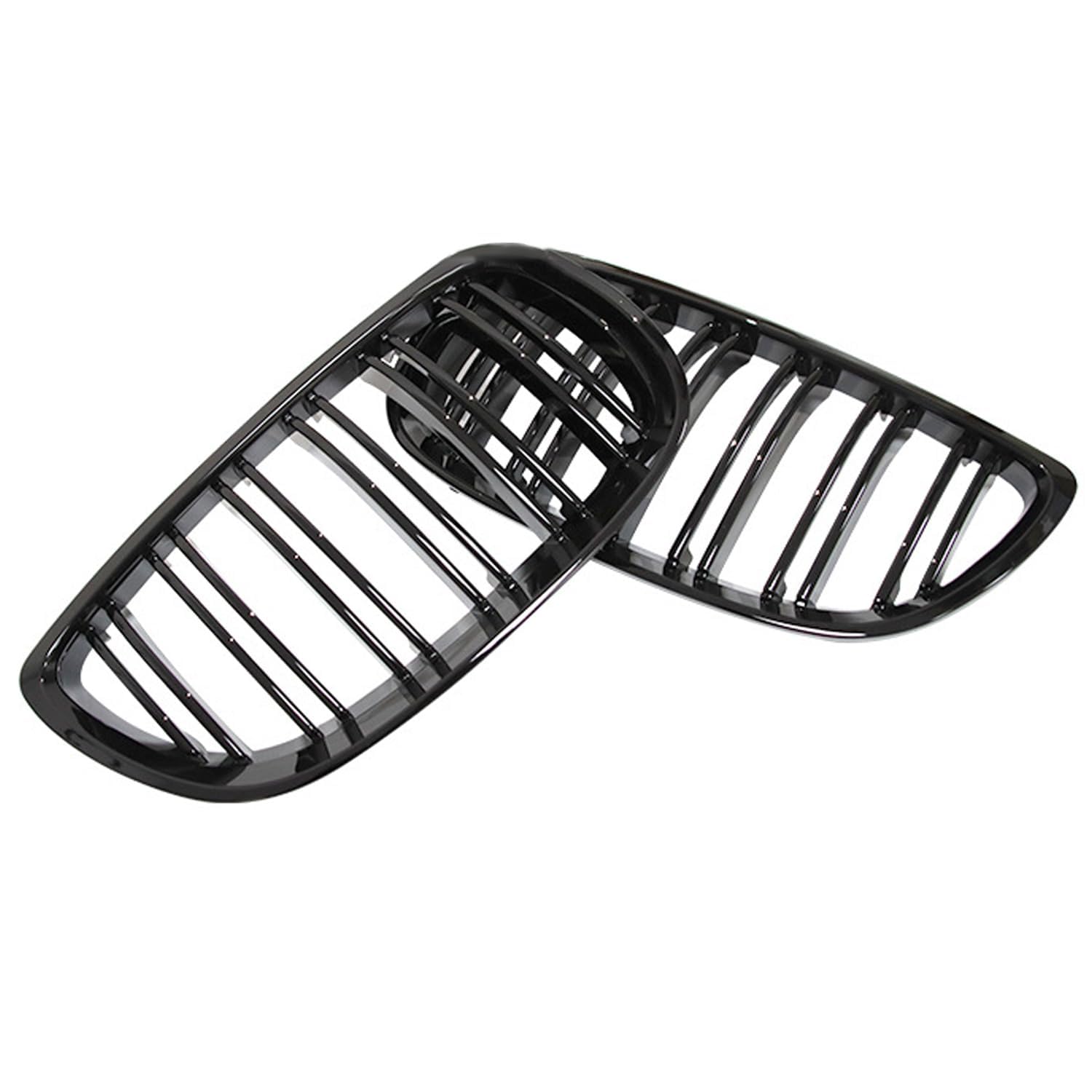 lcyen E92 E93 Nieren Schwarz Kühlergrill, Kühlergrill Streifen, Kühlergrill Streifen für 3er E92 E93 2006-2009 Grill Glanz Schwarz Doppelsteg Glanz Schwarz Grill Vorne(er E92 2006-2009) von lcyen