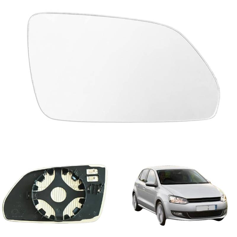 lcyen Spiegelglas Rechts Ersatz für Skoda Oktavia A5 2004-2008, Ersatz für VW Polo 9N 2005-2010, Außenspiegel Glas Asphärisch, Außenspiegel Verstellbar Geeignet, Umkehrlinse Rückfahrglas Spiegel von lcyen