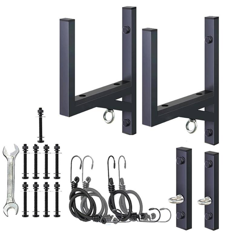 Anhänger-Leiterträger, seitlich montierter Leiterträger - Verstellbares Leiter-Rack-Set, Seitenmontage-Rack-Set - Robustes Aufbewahrungsregal für Anhängerzubehör mit Gummipolstern für von lencyotool