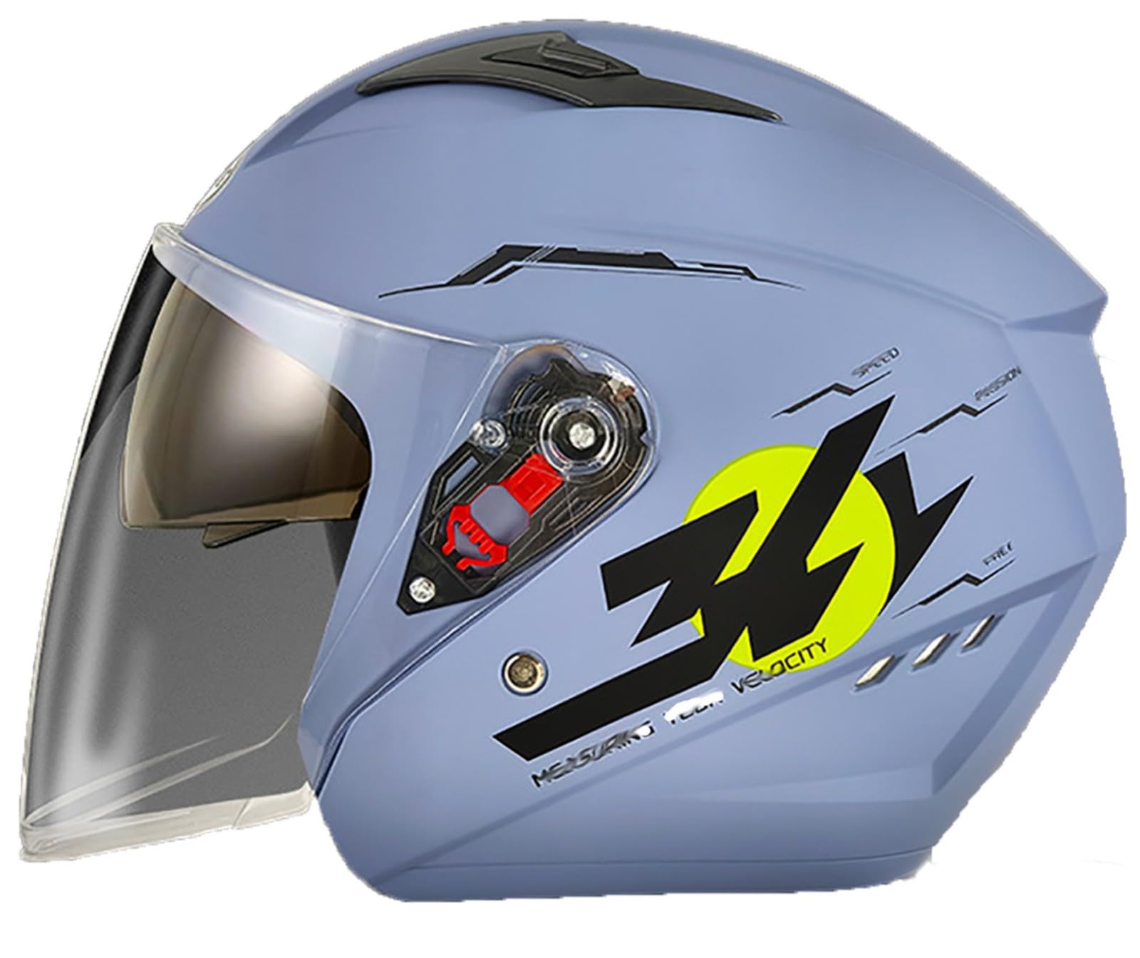 Offener Motorradhelm Für Erwachsene Und Jugendliche, ECE-Geprüft, 3/4-Retro-Vespa-Helm Für Herren Und Damen Mit Visieren, Halbhelme Für ATV, Moped, Cruiser, Chopper C,58-62cm von letianzhao