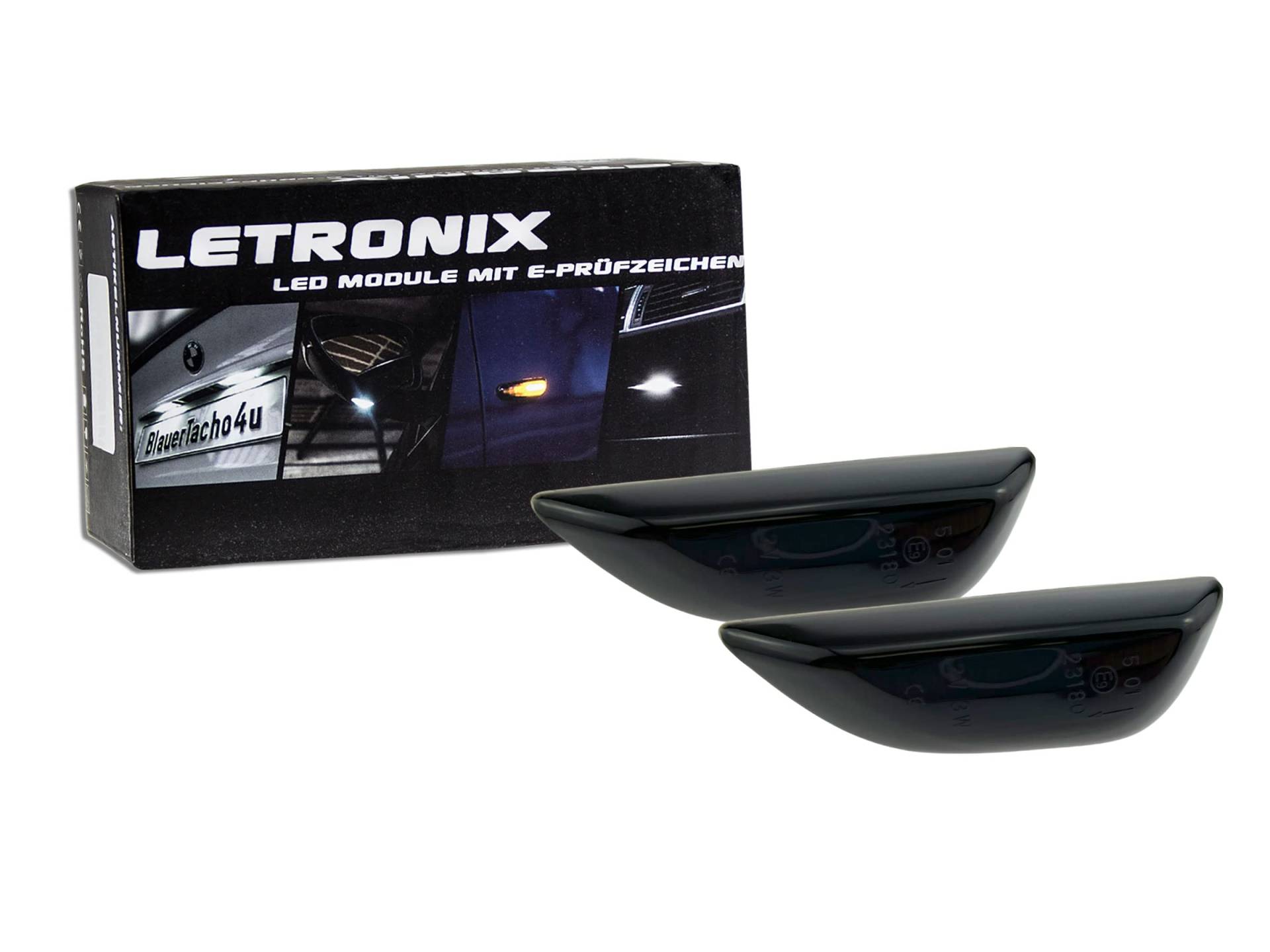 letronix LED Seitenblinker Blinker Module Smoke Schwarz E-Prüfzeichen kompatibel mit: Mokka 2012-2016 / Mokka X ab 2016 / Trax ab 2013 von letronix