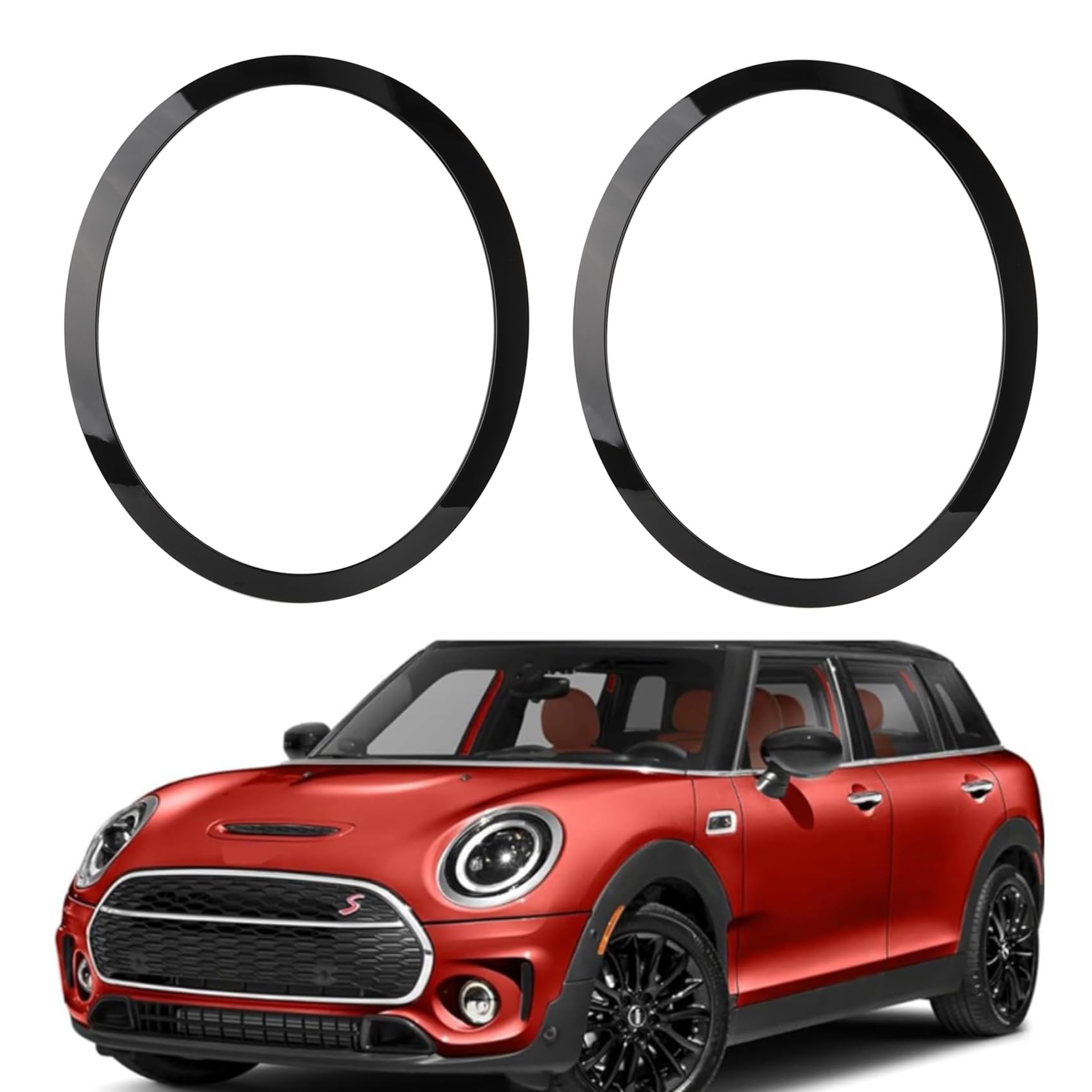 liangren Schwarz Scheinwerfer-Zierring Auto Ersatz kompatibel mit 2014–2021 Mini Cooper F55 F56 F57 Ersatz 51137300631 51137300632 51712355791 51712355798 von liangren