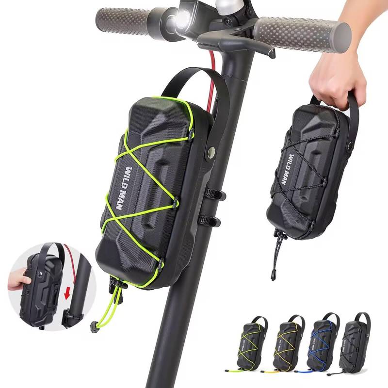 liebfit Lenkertasche Gabeltasche für E-Scooter Elektroroller E-Bike, 3L Kapazität, Abnehmbar mit Tragegriff, Gummiseil-Befestigung, Schwarz von liebfit