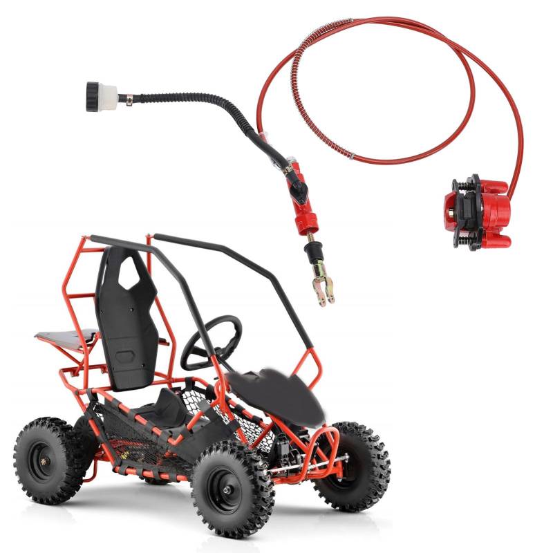 Hauptbremszylinder-Kit für Hinteren Hydraulischen Bremssattel mit 1,5 M Weichem Schlauch und Bremsbelägen aus Stahllegierung für ATV Quad Go Kart Mini Bike von lihsong