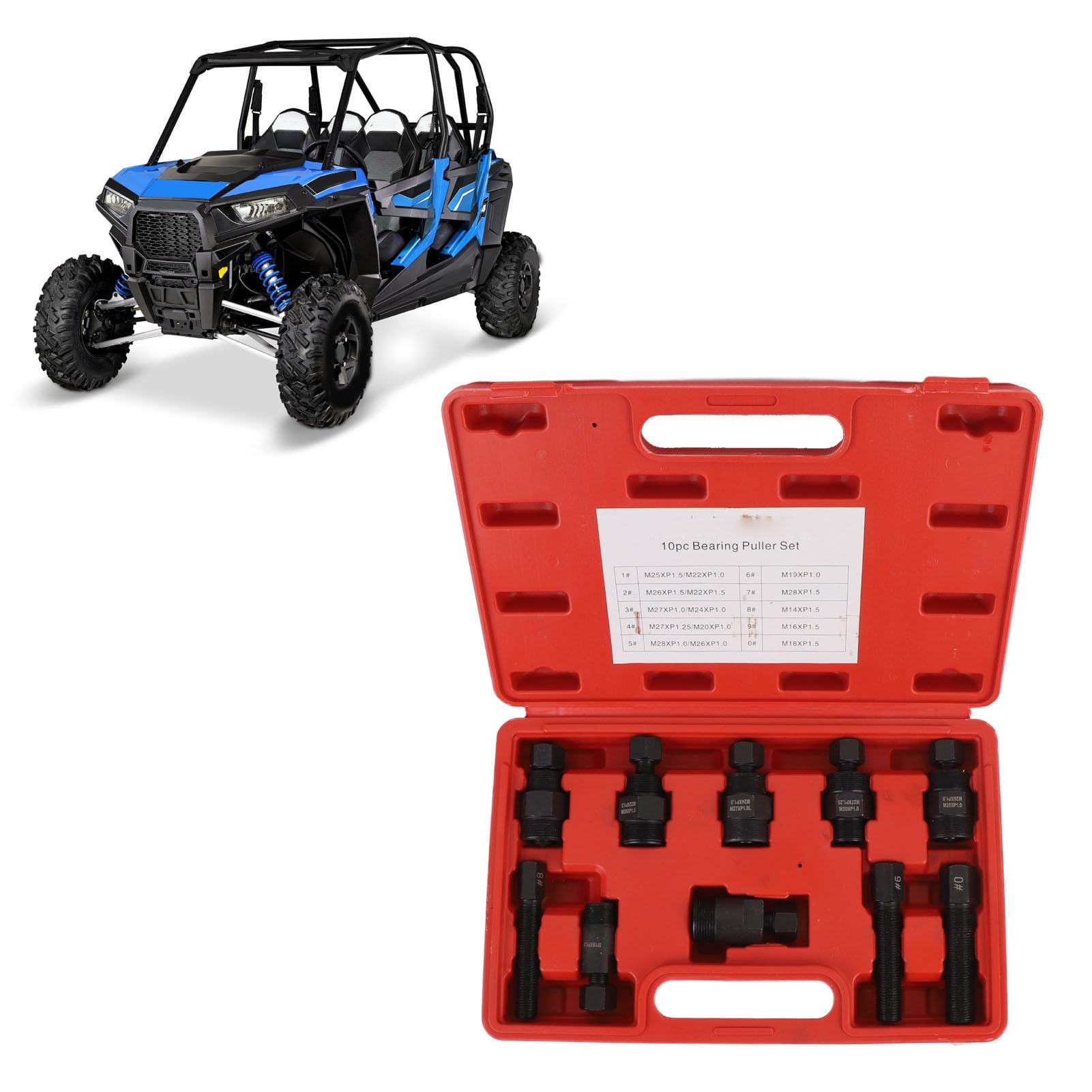 lihsong 10-teiliges Motorrad-Schwungrad-Abzieher-Set aus Kohlenstoffstahl, Tragbar, Robust, Motor-Schwungrad-Abzieher-Set für Roller, ATV von lihsong