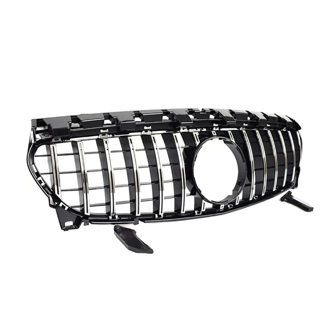 likaini Radiator Kühlergrille Mittelnetz Frontstoßstangengrill Verkleidung Für Benz CLA C117 W117 2013-2019,B/Black-Sliver von likaini