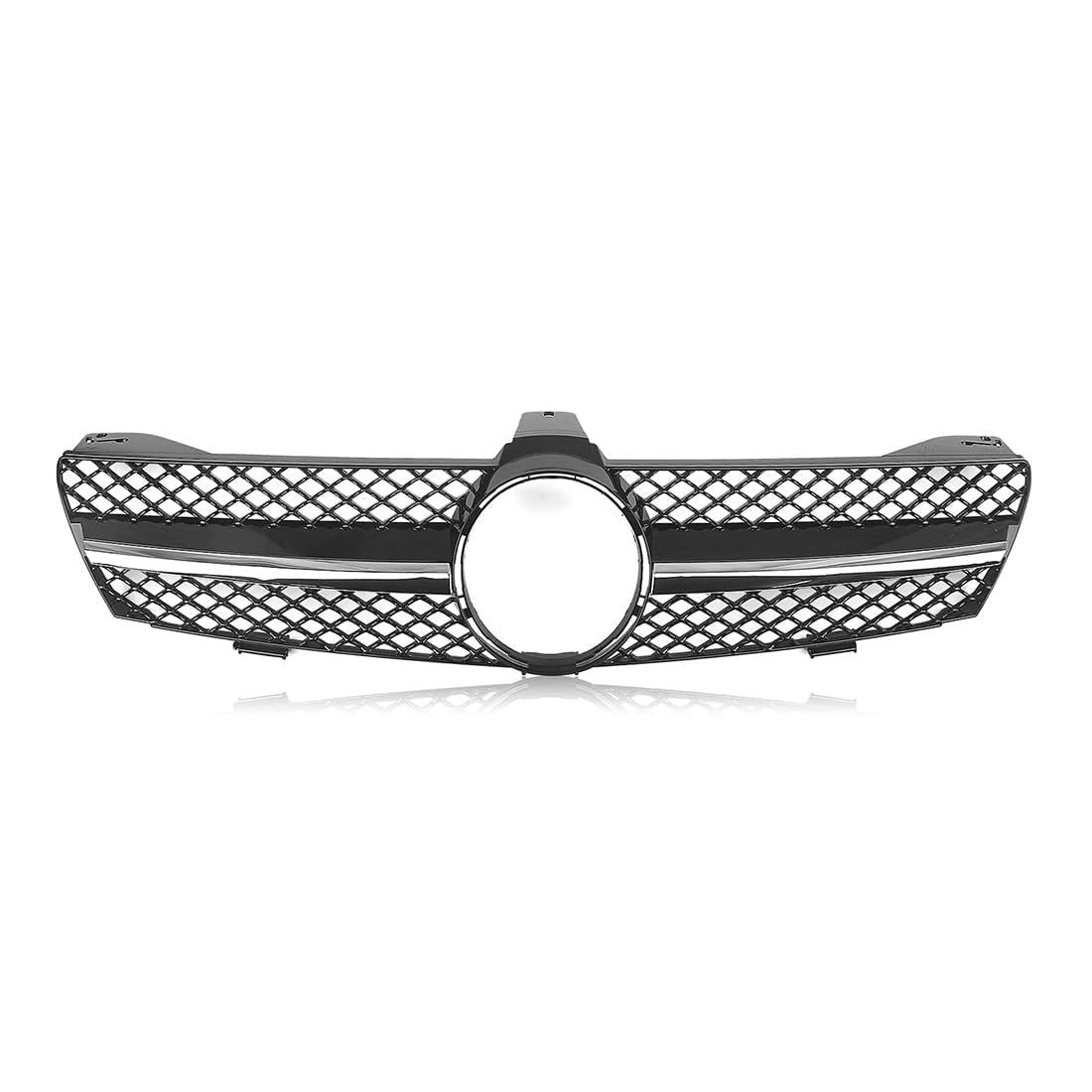 likaini Radiator Kühlergrille Mittelnetz Frontstoßstangengrill Verkleidung Für Benz CLS Class W219 CLS350/500/550 /55/63 2005-2008,B/Black-Sliver von likaini