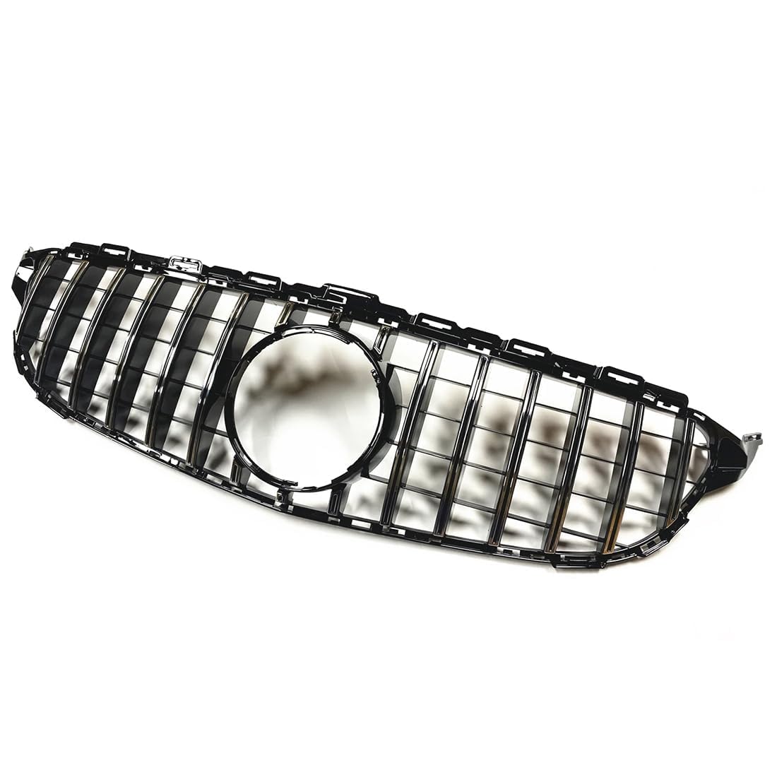 likaini Radiator Kühlergrille Mittelnetz Frontstoßstangengrill Verkleidung Für Benz W205 C Class C200 C250 C350 2014-2018,B/Black-Sliver von likaini