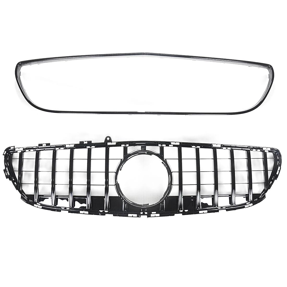 likaini Radiator Kühlergrille Mittelnetz Frontstoßstangengrill Verkleidung Für Benz W218 CLS40 2015 2016 2017 2018,A/All-Black von likaini