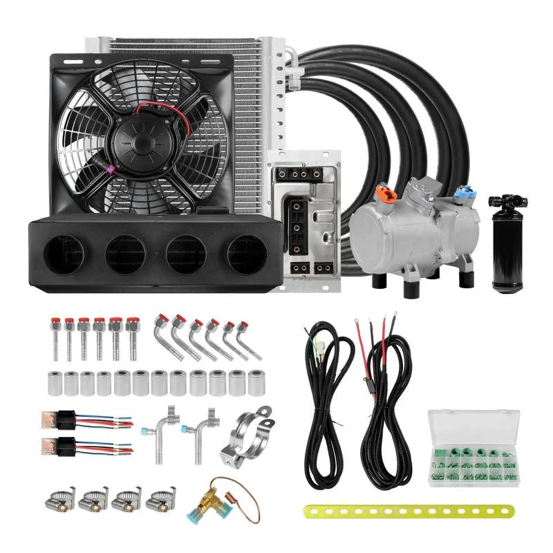 liujialigr Universal 12V AC Kit 12V A/C Retrofit Elektrischer Kompressor R134A Klimaanlage for alte Automodelle 12V 24V Motoren(12VO) von liujialigr