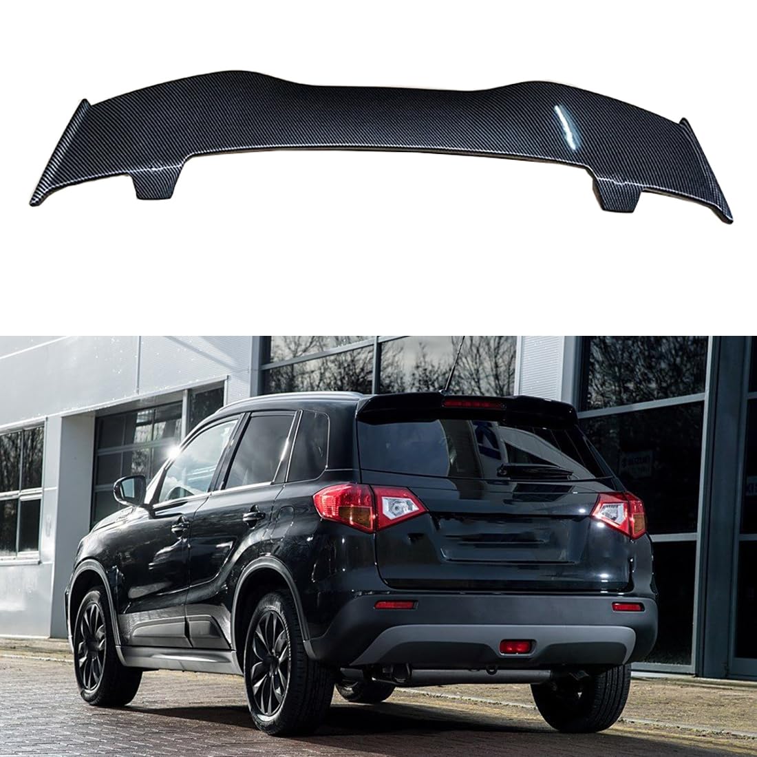 Auto-Heckspoiler für Suzuki Vitara 2016-2023, Heckspoiler aus ABS-Kunststoff, Kofferraumspoiler, Heckspoilerlippe, Carbon Fiber look von ljxwzh