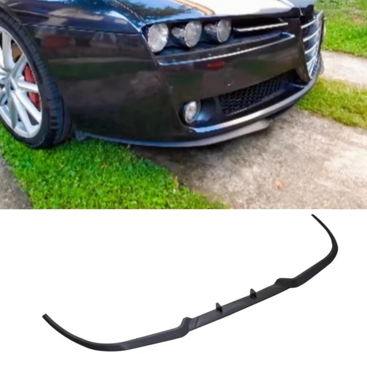 Spoilerlippe für Frontstoßstange für Alfa Romeo 159, Stoßstangen-Kinnsplitter-Lippendiffusor, ABS-Material,A-Black von ljxwzh