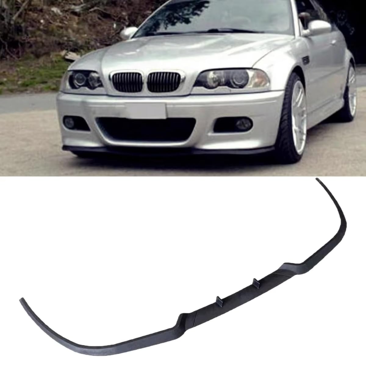 Spoilerlippe für Frontstoßstange für BMW 3 Series E46, Stoßstangen-Kinnsplitter-Lippendiffusor, ABS-Material,A-Black von ljxwzh