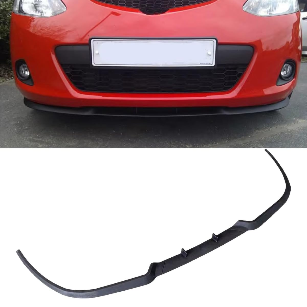 Spoilerlippe für Frontstoßstange für Mazda 2 2011-2014, Stoßstangen-Kinnsplitter-Lippendiffusor, ABS-Material,A-Black von ljxwzh