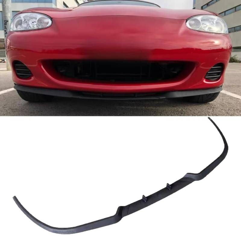 Spoilerlippe für Frontstoßstange für Mazda Miata MX5 NB, Stoßstangen-Kinnsplitter-Lippendiffusor, ABS-Material,A-Black von ljxwzh