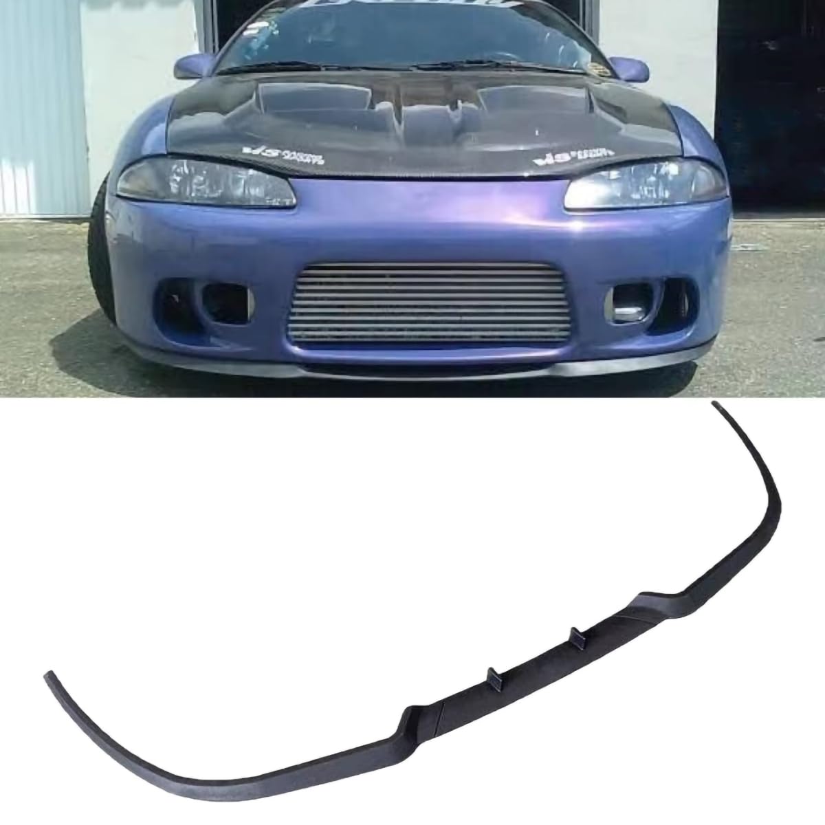 Spoilerlippe für Frontstoßstange für Mitsubishi Eclips, Stoßstangen-Kinnsplitter-Lippendiffusor, ABS-Material,A-Black von ljxwzh