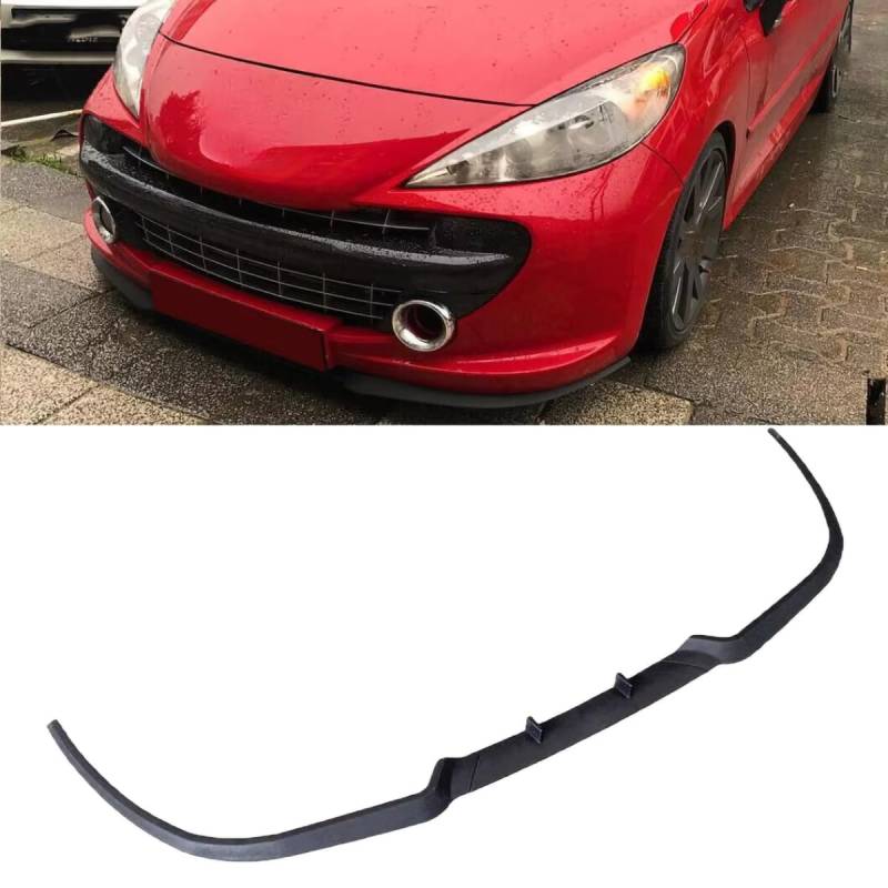 Spoilerlippe für Frontstoßstange für Peugeot 207, Stoßstangen-Kinnsplitter-Lippendiffusor, ABS-Material,A-Black von ljxwzh