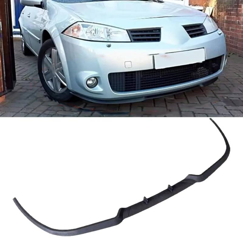 Spoilerlippe für Frontstoßstange für Renault Megane 2 MK2, Stoßstangen-Kinnsplitter-Lippendiffusor, ABS-Material,A-Black von ljxwzh