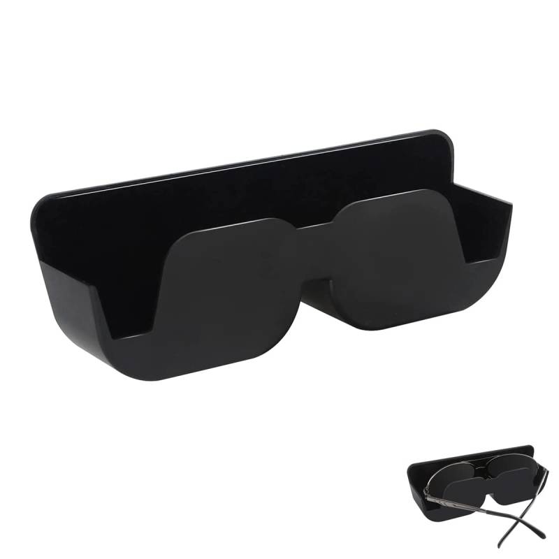 lohill Auto Brillenablage, Auto Sonnenbrille Brillenhalter, Brillenhalter für Auto, Sonnenbrille Aufbewahrungshalter Selbstklebend mit Filz Polsterung, Brillenetui Auto Brillenablage, Schwarz von lohill